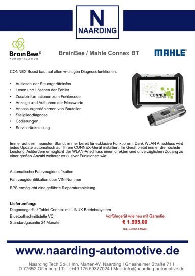Produktinformationen und Spezifikationen für den BrennBox / Miele Genius Kit.